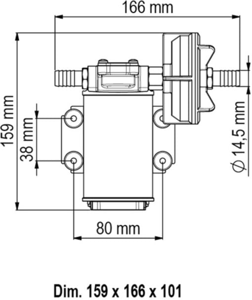 Marco UP3 Bronze gear pump 15 l/min (24 Volt) - Artnr: 16400013 6