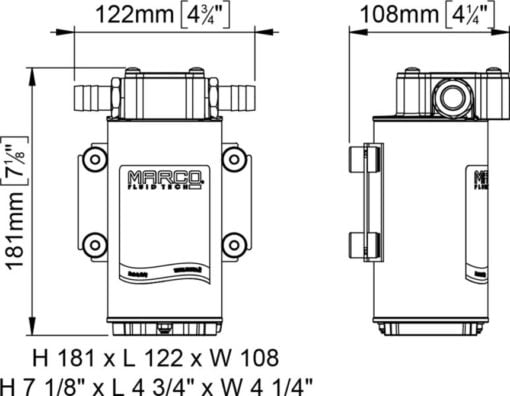 Marco UP6-RK Reversible pump kit 26 l/min with panel (12-24 Volt) - Artnr: 16406415 8