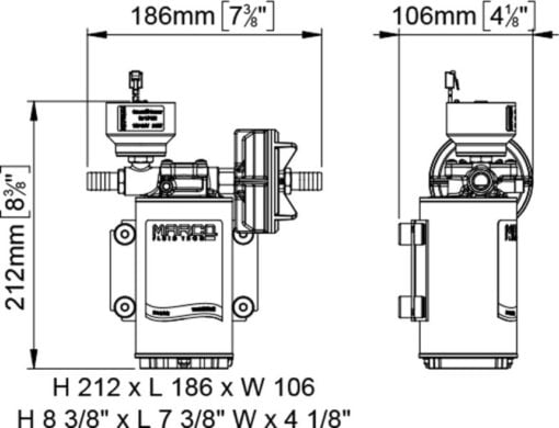 Marco UP9/E-BR 12/24V bronze gear pump with electronic pressure sensor 12 l/min - Artnr: 16473015 7