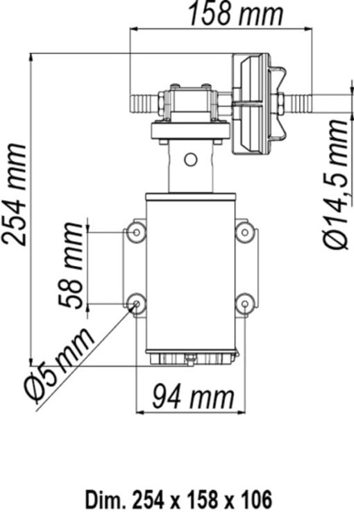 Marco UP9-HD Heavy duty pump with flange 12 l/min (24 Volt) - Artnr: 16410513 6