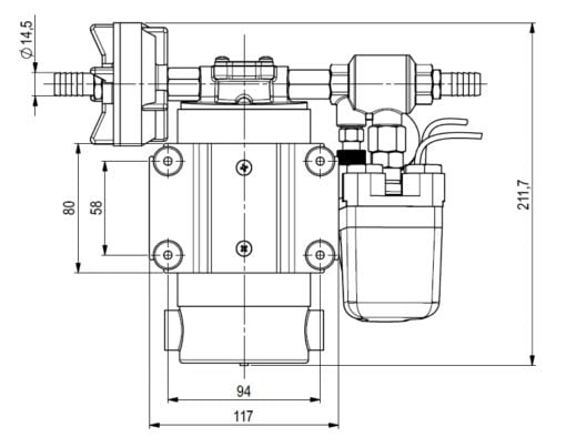 Marco DP12 Deck washing pump kit 5 bar (12 Volt) - Artnr: 16484012 4