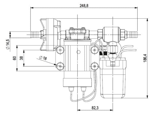 Marco DP3 Deck washing pump kit 3 bar (12 Volt) - Artnr: 16480012 8