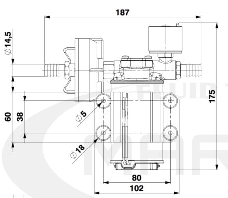 Marco DP3/E Deck washing pump + electronic control 3 bar - Artnr: 16480115 8