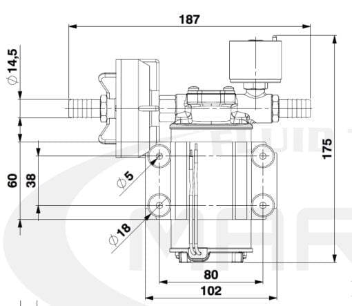 Marco DP3/E Deck washing pump + electronic control 3 bar - Artnr: 16480115 4
