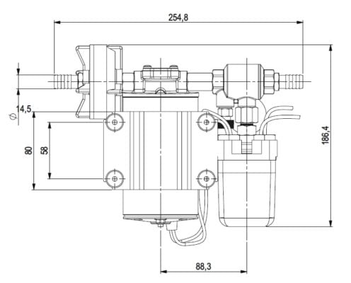Marco DP9 Deck washing pump kit 4 bar (24 Volt) - Artnr: 16482013 11